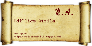 Málics Attila névjegykártya